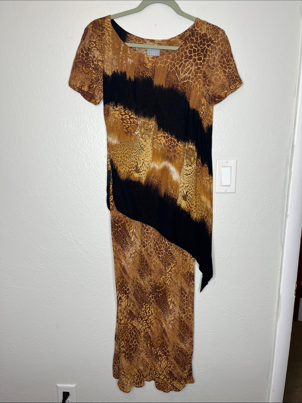 Vintage Y2K Layered Animal Print Maxi Dress - Size 6P